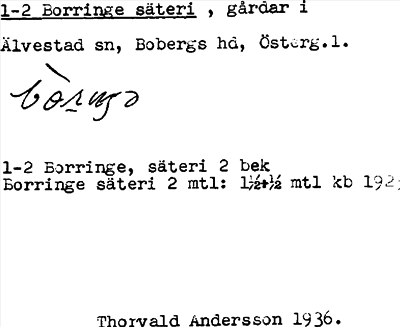 Bild på arkivkortet för arkivposten Borringe säteri