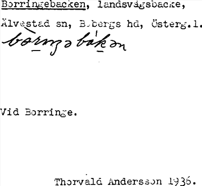 Bild på arkivkortet för arkivposten Borringebacken