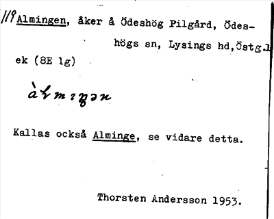 Bild på arkivkortet för arkivposten Almingen