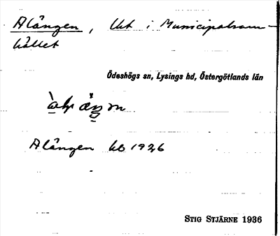 Bild på arkivkortet för arkivposten Alängen