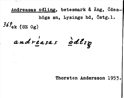 Bild på arkivkortet för arkivposten Andreasas odling