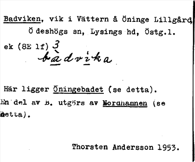 Bild på arkivkortet för arkivposten Badviken