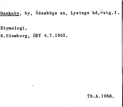Bild på arkivkortet för arkivposten Bankaby