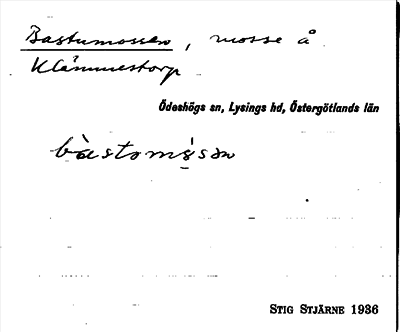 Bild på arkivkortet för arkivposten Bastumossen