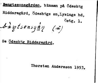 Bild på arkivkortet för arkivposten Bengtssonsgården, Se Ödeshög Riddaregården
