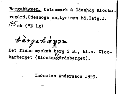 Bild på arkivkortet för arkivposten Bergahägnen