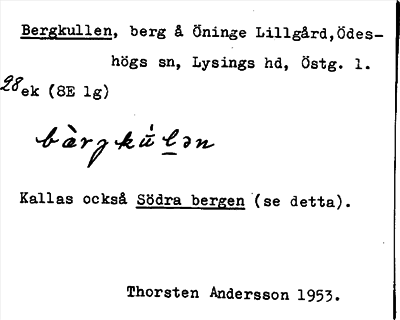 Bild på arkivkortet för arkivposten Bergkullen