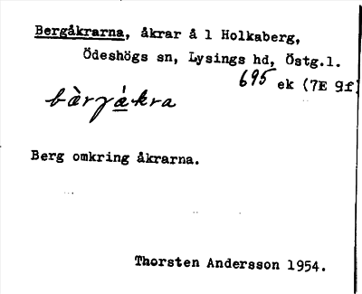 Bild på arkivkortet för arkivposten Bergåkrarna