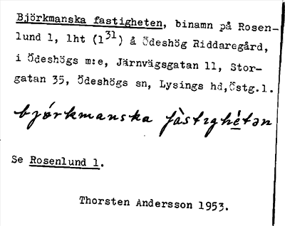 Bild på arkivkortet för arkivposten Björkmanska fastigheten