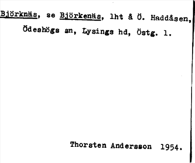 Bild på arkivkortet för arkivposten Björknäs, se Björkenäs