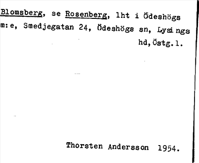 Bild på arkivkortet för arkivposten Blomsberg, se Rosenberg
