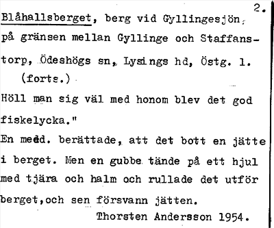Bild på arkivkortet för arkivposten Blåhallsberget