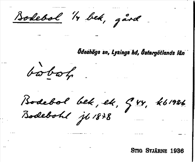 Bild på arkivkortet för arkivposten Bodebol