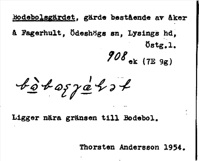 Bild på arkivkortet för arkivposten Bodebolsgärdet