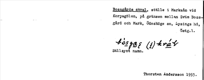 Bild på arkivkortet för arkivposten Bossgårds skval