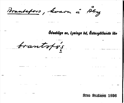Bild på arkivkortet för arkivposten Brantefors