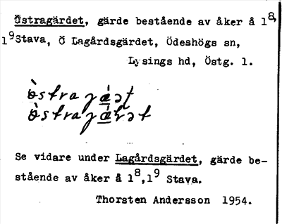 Bild på arkivkortet för arkivposten Östragärdet