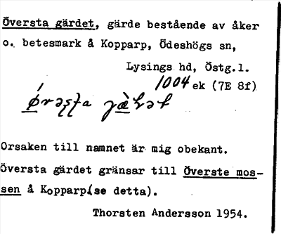 Bild på arkivkortet för arkivposten Översta gärdet