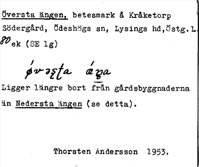 Bild på arkivkortet för arkivposten Översta ängen