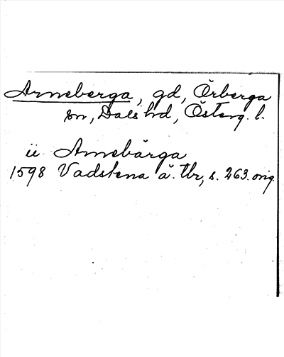 Bild på arkivkortet för arkivposten Arneberga
