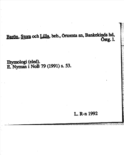 Bild på arkivkortet för arkivposten Barön, Stora och Lilla