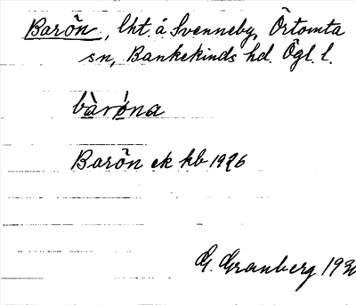 Bild på arkivkortet för arkivposten Barön
