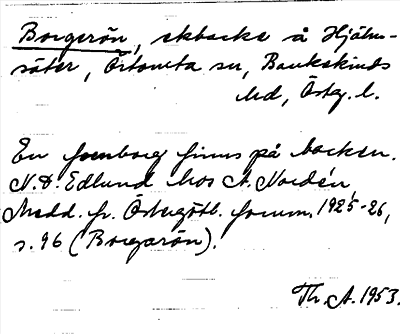 Bild på arkivkortet för arkivposten Borgerön