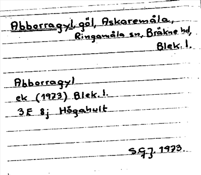 Bild på arkivkortet för arkivposten Abborragyl