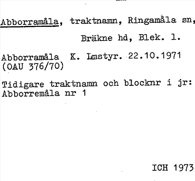 Bild på arkivkortet för arkivposten Abborramåla