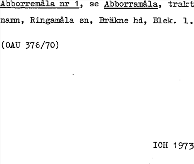 Bild på arkivkortet för arkivposten Abborremåla, se Abborramåla