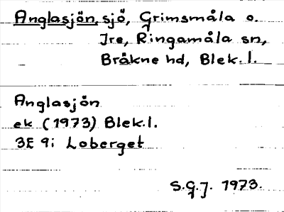 Bild på arkivkortet för arkivposten Anglasjön