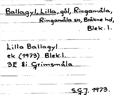 Bild på arkivkortet för arkivposten Ballagyl, Lilla