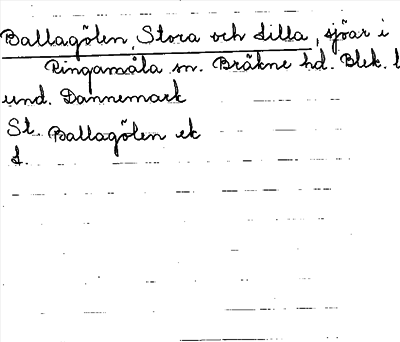 Bild på arkivkortet för arkivposten Ballagölen, Stora och Lilla