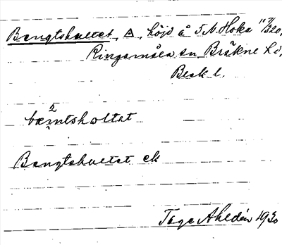 Bild på arkivkortet för arkivposten Bengtshultet