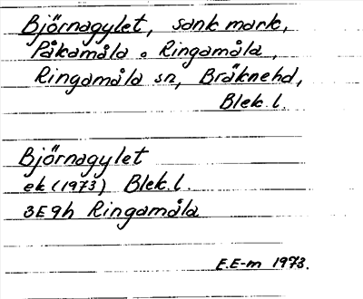 Bild på arkivkortet för arkivposten Björnagylet