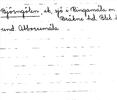Bild på arkivkortet för arkivposten Björngölen