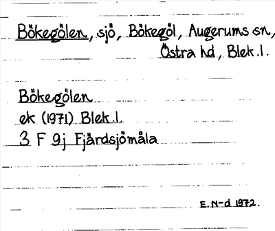 Bild på arkivkortet för arkivposten Bökegölen