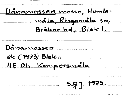 Bild på arkivkortet för arkivposten Dånamossen
