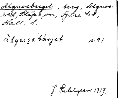 Bild på arkivkortet för arkivposten Alguseberget