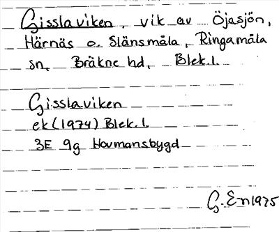 Bild på arkivkortet för arkivposten Gisslaviken