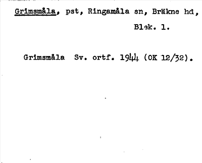Bild på arkivkortet för arkivposten Grimsmåla