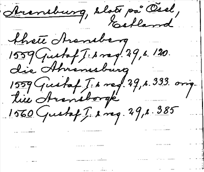 Bild på arkivkortet för arkivposten Arensburg