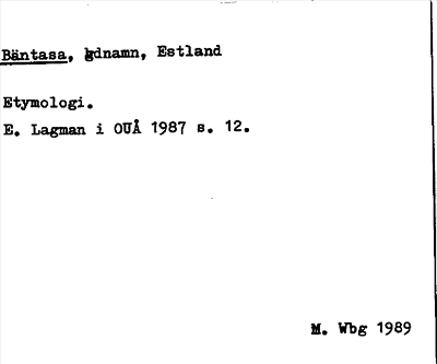 Bild på arkivkortet för arkivposten Bäntasa