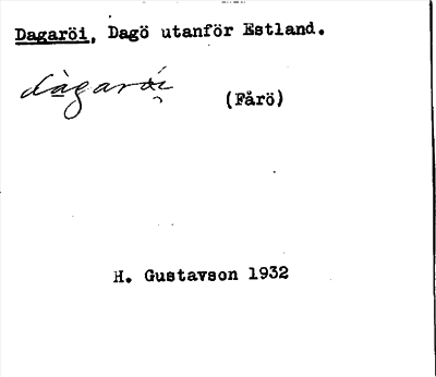 Bild på arkivkortet för arkivposten Dagaröi
