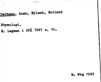 Bild på arkivkortet för arkivposten Derhamn