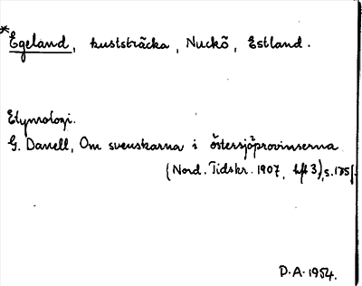 Bild på arkivkortet för arkivposten *Egeland