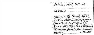 Bild på arkivkortet för arkivposten Fellin
