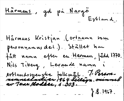 Bild på arkivkortet för arkivposten Härmans