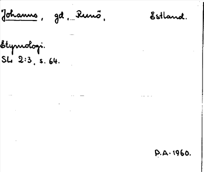 Bild på arkivkortet för arkivposten Johanns