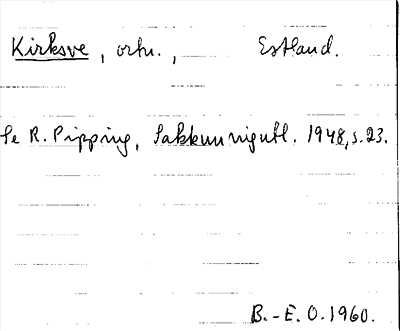Bild på arkivkortet för arkivposten Kirksve